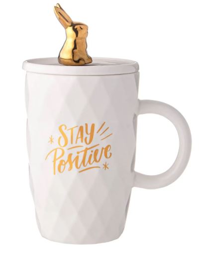 КРУЖКА LEFARD С КРЫШКОЙ И ЛОЖКОЙ BUNNY 390МЛ, БЕЛАЯ